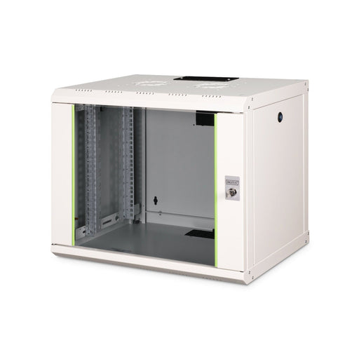 DIGITUS - Netzwerk-/Serverschrank 19" Wandschrank DN-19 09-U m. Glastür, RAL7035