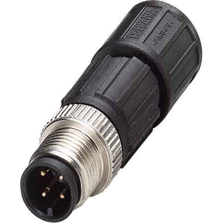 Phoenix Contact - Rundsteckverbinder, feldkonfektionierbar (Industriesteckverbinder) Sensor-Aktor-Stecker SACCM12MS-4QO-0,34-M 4p.,M12-Stecker,ger