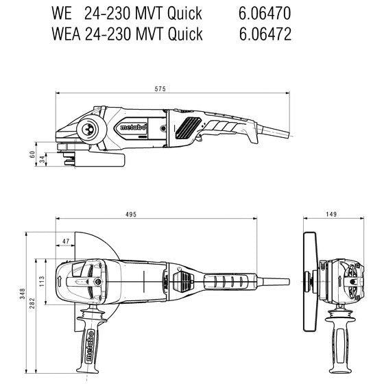 Metabowerke - Winkelschleifer (elektrisch) Winkelschleifer WEA 24-230 MVT Quick