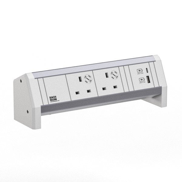 Bachmann - Multi-Tischsteckdose Steckdosenleiste 9.020.307 DESK ws 2xUK