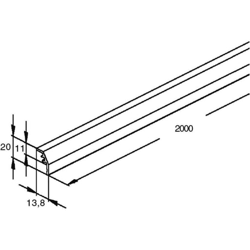Niedax - Gitterlamelle für Geräteeinbaukanal Konvektions-Gitterstab GKG 2000 B − 2 Meter