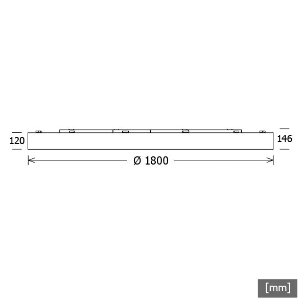 LTS Licht&Leuchten - Decken-/Wandleuchte LED-Anbauleuchte PLL 20.1800.30DAopal 3000K D1800