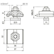 DEHN - Erdanschlussklemme UNI-Erdungsklemme UEK 8.10 AQ4 #540249 NIRO − 50 Stück