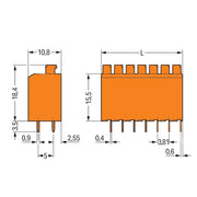 WAGO - Leiterplattenklemme 735-123 Drücker,1,5mm²,or − 110 Stück