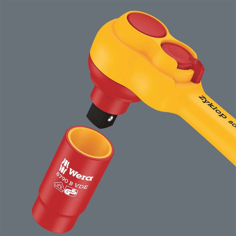 Wera - Steckschlüsselset VDE Zyklop-Knarrensatz 05004970001 3/8 Zoll, 17 tlg