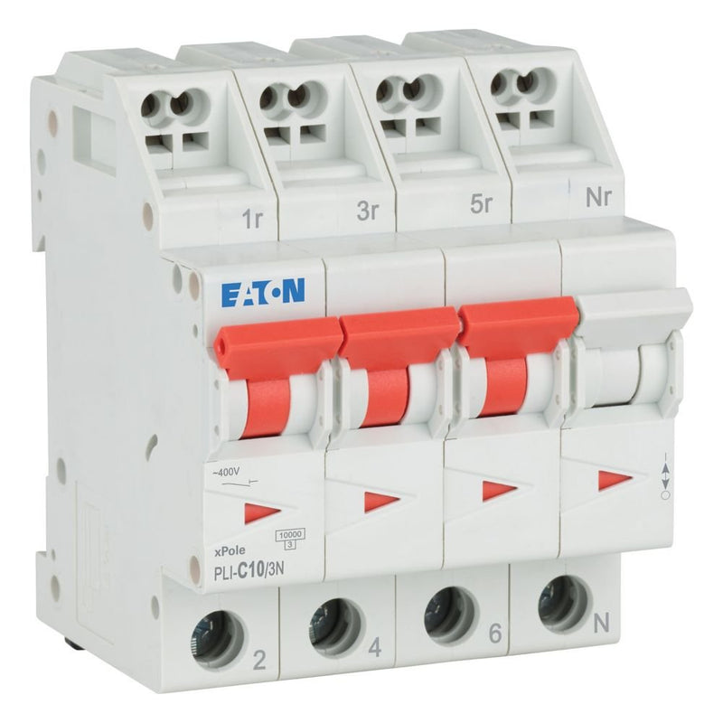 Eaton - Leitungsschutzschalter PLI-C10/3N C 10A, 3p+N Steckkl