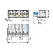 WAGO - Kabelsteckverbinder für Leiterplattensteckverbinder 1-Leiter-Federleiste 2721-209/026-000 Push-inCAGECLAMP,lgr − 25 Stück
