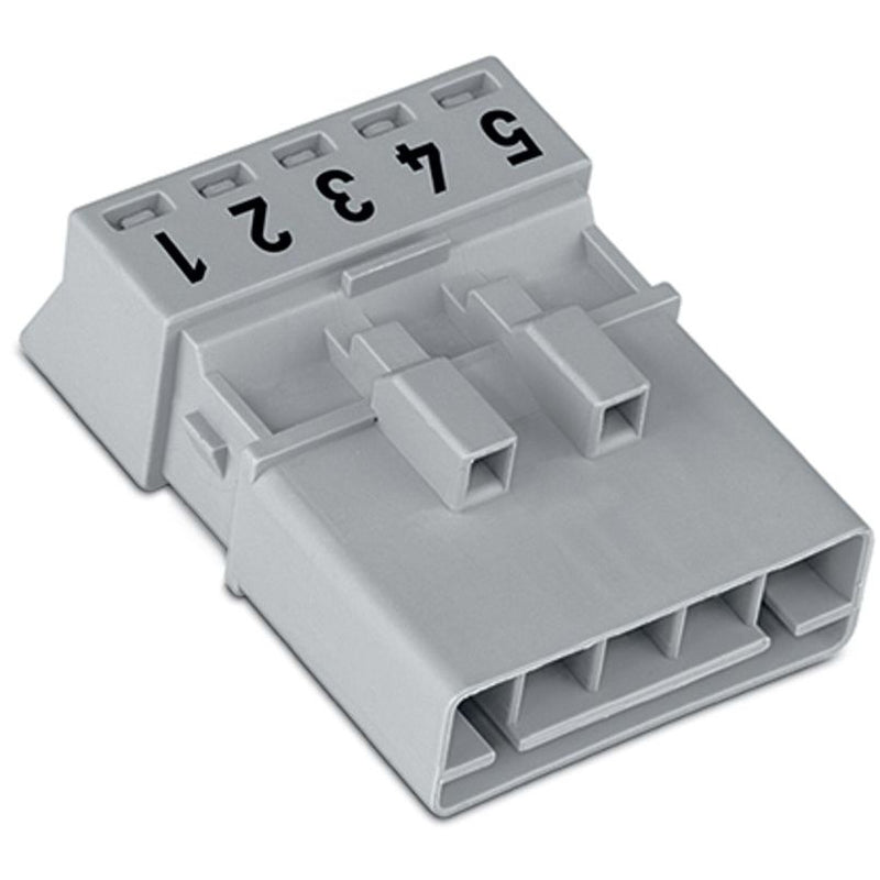 WAGO - Steckverbinder für steckbare Gebäudeinstallation Stecker 5-polig 890-255 Kod. B,grau − 50 Stück
