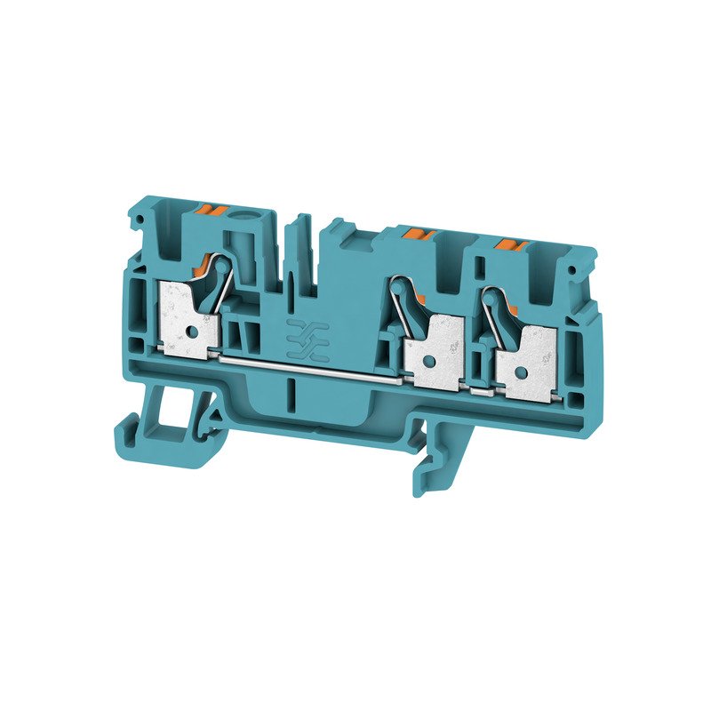 Weidmüller - Durchgangs-Reihenklemme A3C 4 BL 4qmm, 32A, blau − 50 Stück