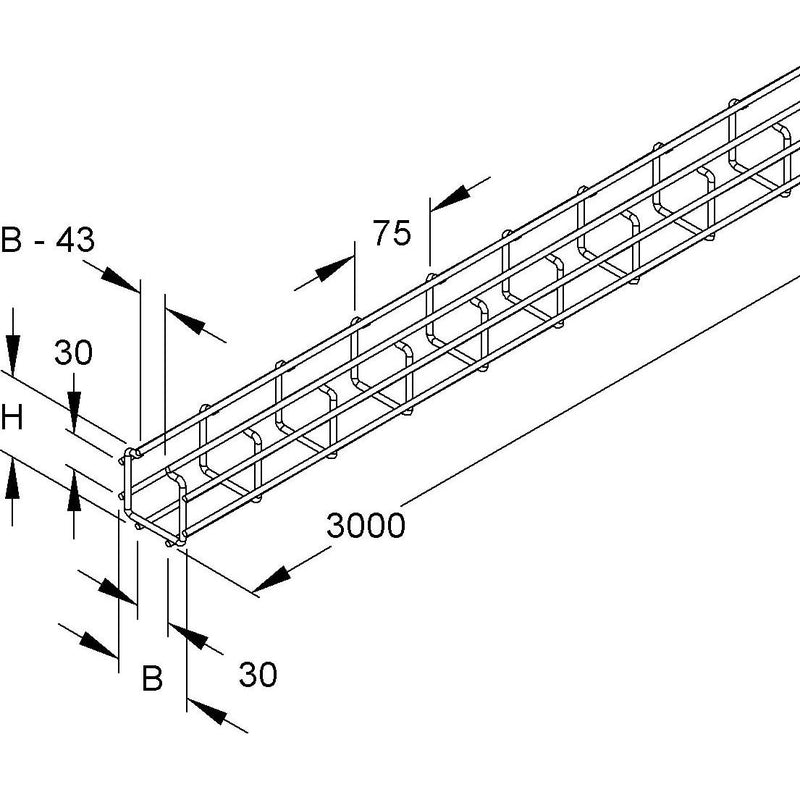 Niedax - Gitterrinne C-Gitterrinne GRCI 50.050 F − 3 Meter