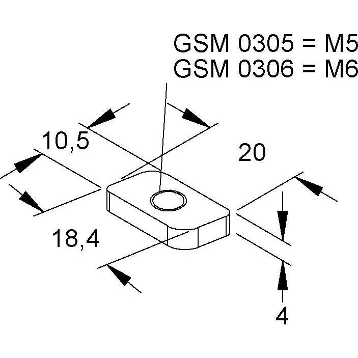 Niedax - Gleitmutter GSM 0306 − 100 Stück