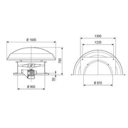 Maico - Ventilator für Dacheinbau Axial-Dachventilator DAD 90/6 28729m3/h, NW900