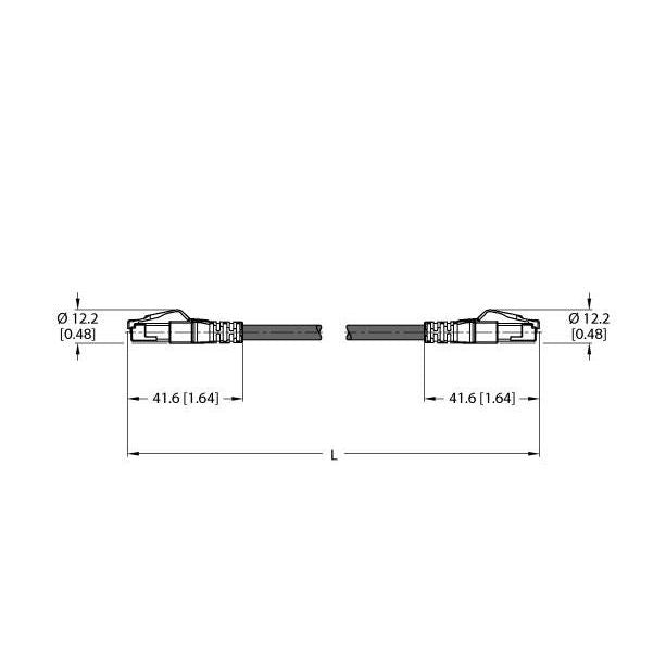 Turck - Rundsteckverbinder, feldkonfektionierbar (Industriesteckverbinder) Leitung für Industrial RJ45S-RJ45S-4422-10M Ethernet − 1 Stück