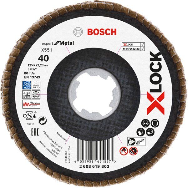 Bosch - Trenn-/Schleifscheibe X-LOCK-Fächerschleifscheib 2608619803 (VE10) eX551 Expert for