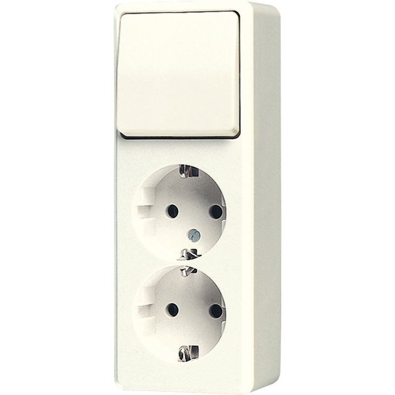 Jung - Schalter-/Steckdosenkombination SCHUKO-Zweifach-Steckdose 626 A 16A 250V, ws
