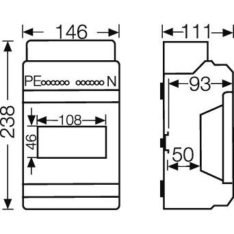 Hensel - Installationskleinverteiler Automatengehäuse KV 9106 6TE 6x18mm IP65 − 1 Stück
