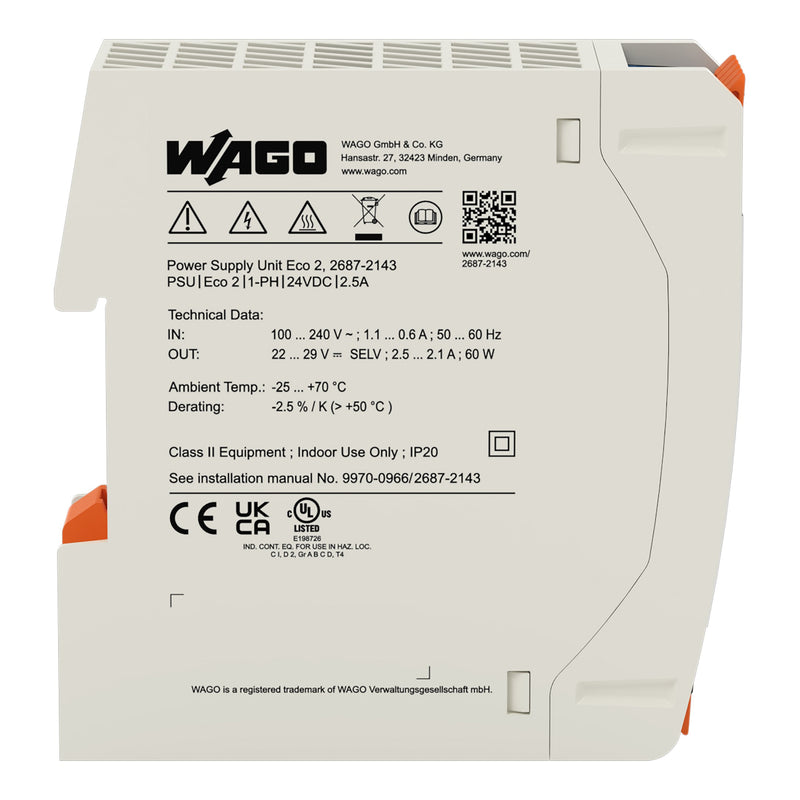 WAGO - Gleichstromversorgung Netzgerät Eco 2,1-phasig 2687-2143