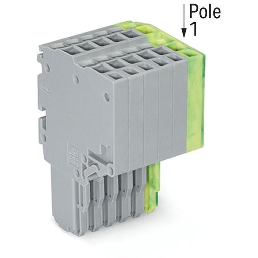 WAGO - Ein- und mehrpolige Klemmenleiste 2-Leiter-Federleiste 2020-206/000-036 1,5mm²,gr/gn-ge − 25 Stück