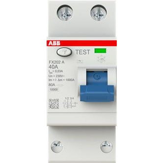ABB Stotz S&J - Fehlerstrom-Schutzschalter FI-Schutzschalter FX202 A-40/0.03 Typ A, 40A, 30mA