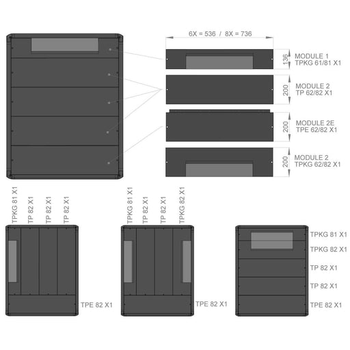 Enoc - Dach-/Bodenelement (Gehäuse/Schaltschrank) Dach-Kabeleinführungsblech TPKG 81 X1-S 800 mm