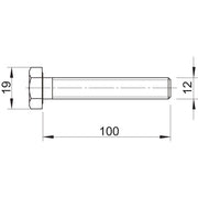 OBO Bettermann - Maschinenschraube/Bolzen Sechskantschraube SKS M12x100 ZL − 50 Stück