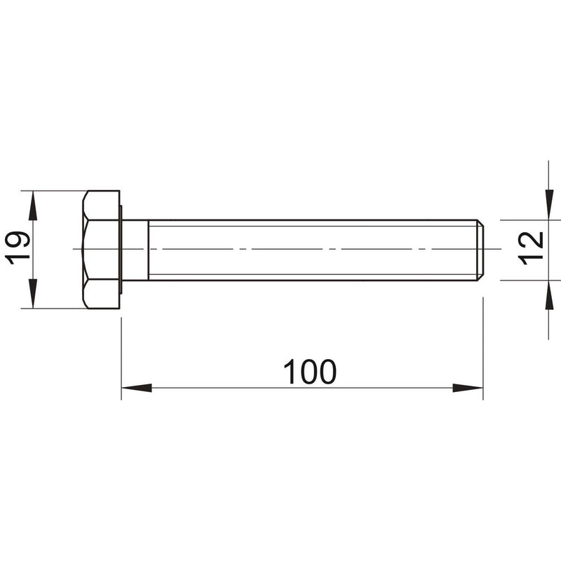 OBO Bettermann - Maschinenschraube/Bolzen Sechskantschraube SKS M12x100 ZL − 50 Stück