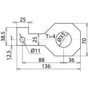 DEHN - Zubehör/Ersatzteile für Überspannungsschutz Informations-/MSR-Technik Anschlussbügel AB EXFS IF3 G 33 D=33mm f.M30