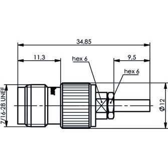 Telegärtner - Koax-Steckverbinder TNC-Kabelbuchse cr 100023768 G7 (RG316/U) − 5 Stück