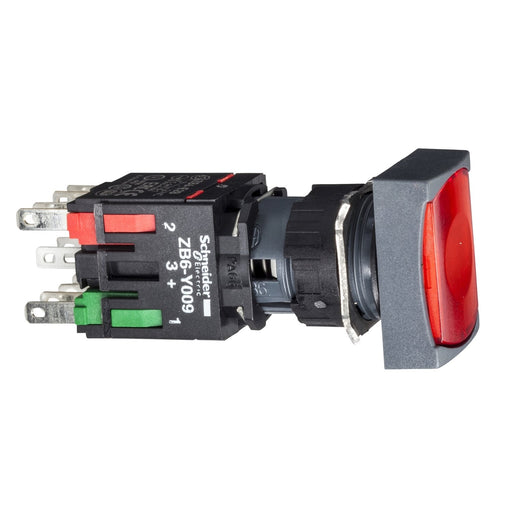 Schneider Electric - Drucktaster, Komplettgerät Leuchtdrucktaster, rot XB6DW4B2B o. Rast., 24V, 1Ö