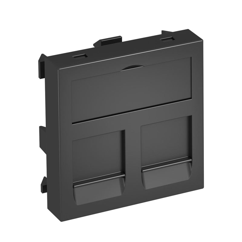 OBO Bettermann - Einsatz/Abdeckung für Kommunikationstechnik Datentechnikträger DTG-2RM SWGR1 45x45mm sw-gr
