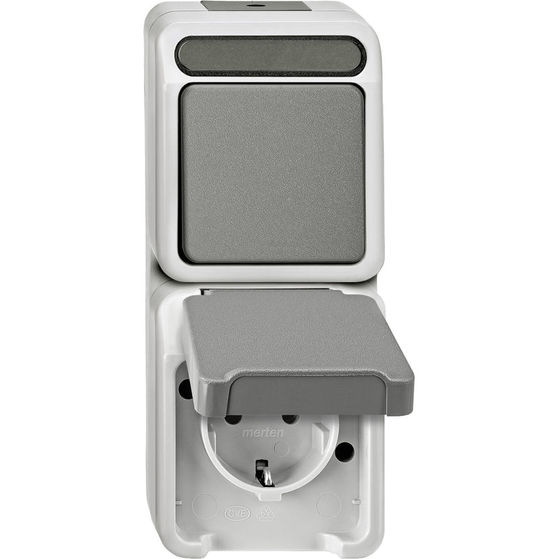 Merten - Schalter-/Steckdosenkombination Kombi-SCHUKO-Steckdose lgr MEG3497-8029 Schließer 1-pol