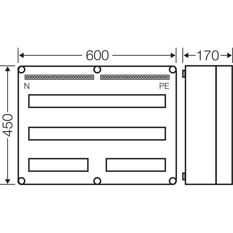 Hensel - Installationskleinverteiler Automatengehäuse Mi 1684 80TE