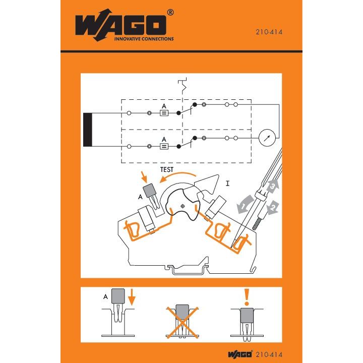 WAGO - Warn-/Hinweisschild Handhabungsaufkleber 210-414 − 100 Stück
