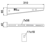OBO Bettermann - Ausleger für Kabeltragsystem Wand- und Stielausleger AW 15 31 FTK SW mit angeschweißter K