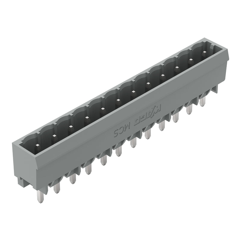 WAGO - Leiterplattensteckverbinder THT-Stiftleiste Lötstift 231-172/001-000 1,2x1,2,gerade,grau − 100 Stück