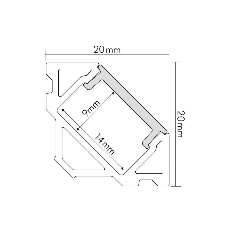 Nobile - Zubehör/Ersatzteile für Lichtschlauch/-band Alu Eck-Profil 2m 5011147809 Abdeckung transp