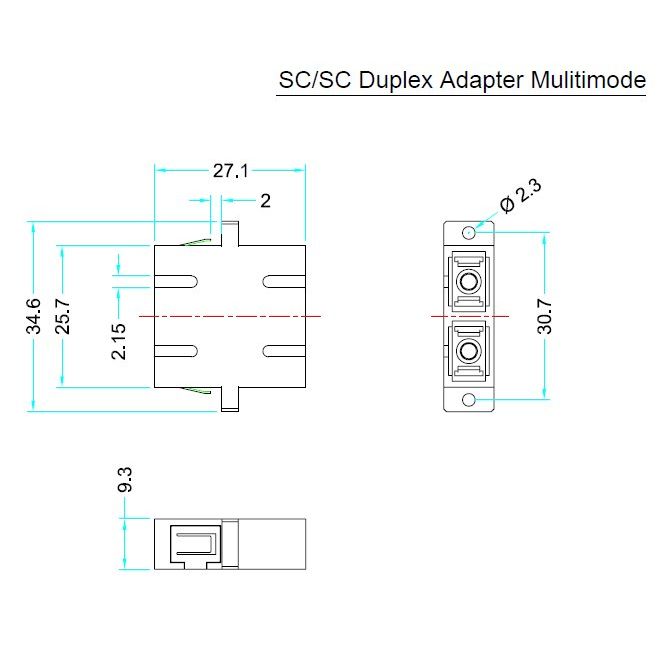 EFB-Elektronik - LWL-Kupplung SC-Duplex 53333.1OM5 OM5 Keramik limegr