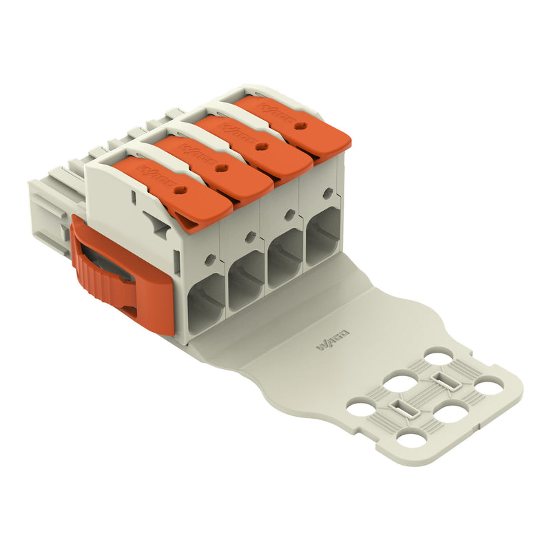 WAGO GmbH & Co. KG - Ein- und mehrpolige Klemmenleiste 1-Leiter-Federleiste Hebel 832-1104/314-000 Push-inCAGECLAMP,lgr − 10 Stück