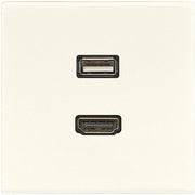 Jung - Multifunktions-Anschlussdose Multimedia-Anschluss ws MA LS 1163 HDMI/USB m.Tragring