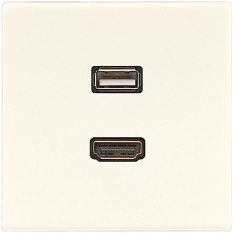 Jung - Multifunktions-Anschlussdose Multimedia-Anschluss ws MA LS 1163 HDMI/USB m.Tragring
