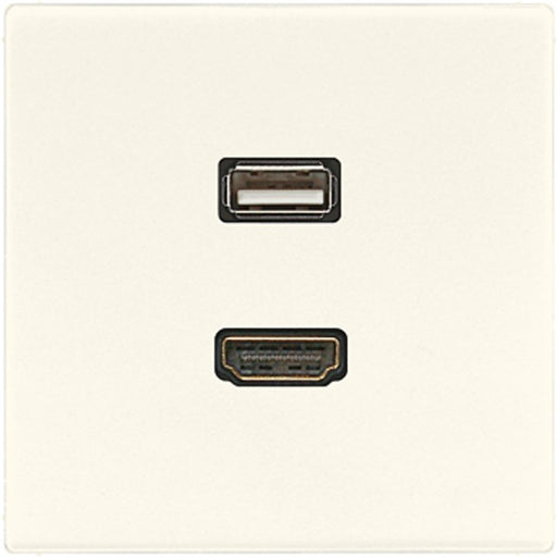 Jung - Multifunktions-Anschlussdose Multimedia-Anschluss ws MA LS 1163 HDMI/USB m.Tragring