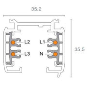 Abalight - Stromschiene 3-PH-Stromschiene TRACK-Profil-3000-W 3m, weiß