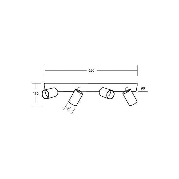 Brumberg Leuchten - Decken-/Wandleuchte Anbauleuchte 4x GU10 57137170