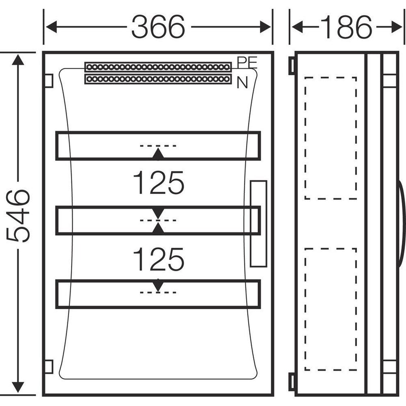 Hensel - Installationskleinverteiler ENYSTAR-Automatengehäuse FP 1418 51 Teilungseinheiten