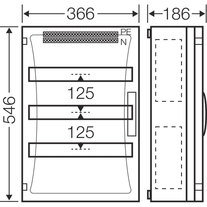 Hensel - Installationskleinverteiler ENYSTAR-Automatengehäuse FP 1418 51 Teilungseinheiten − 1 Stück
