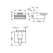 WAGO - Leiterplattensteckverbinder Stecker für Leiterplatten 890-895 5-polig,pink − 50 Stück
