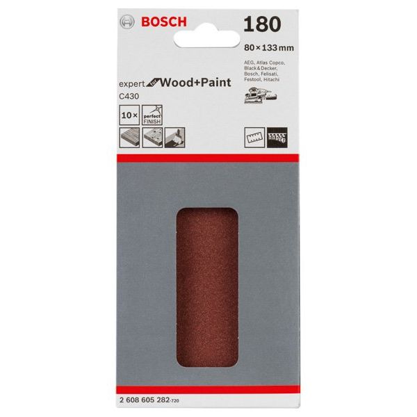 Bosch - Schleifpapier/Schleifvlies Schleifblatt C430, 80 x 2608605282 133 mm 180 8 Löcher