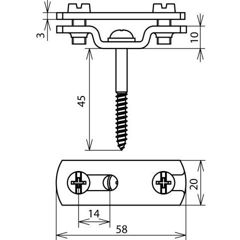 DEHN - Leitungshalter für Blitzschutz Flachbandhalter FBHZS30B6.5X #286030 f. Fl 30mm St/tZn