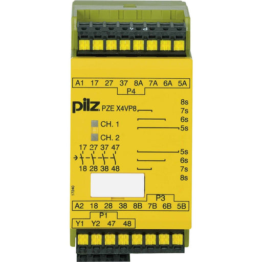 Pilz - Gerät zur Überwachung von sicherheitsgerichteten Stromkreisen Kontakterweiterungsblock PZE X4VP8 C #787584 24VDC 4n/o