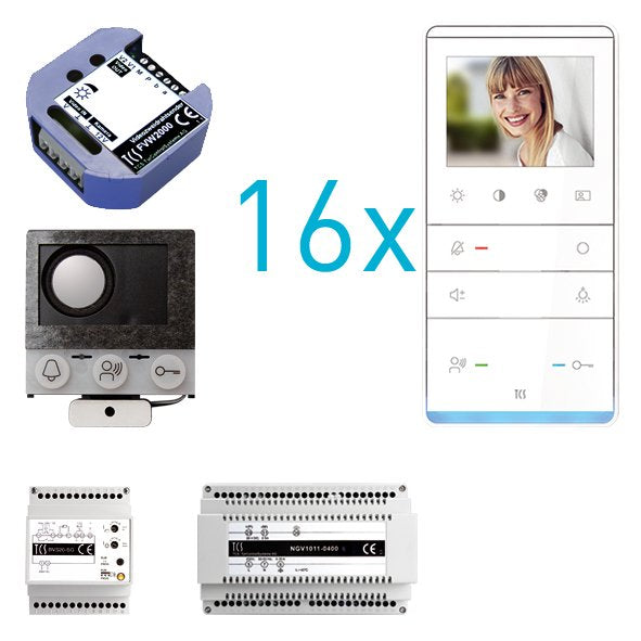 TCS Tür Control - Türsprech-Set video:pack Einbau PVIF160/001 für 16 Wohneinheit